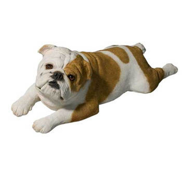 Bulldog Fawn Lying Down Dog Sculpture
